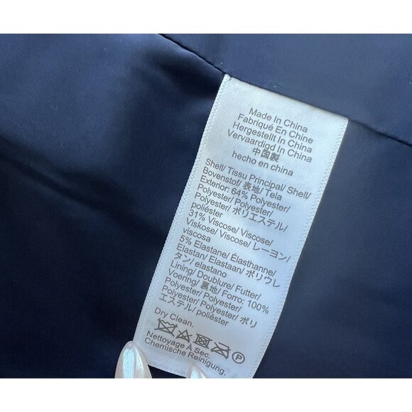 J. Crew lady black grey white check double breasted blazer Suit Jacket SZ: 14 - Picture 10 of 13